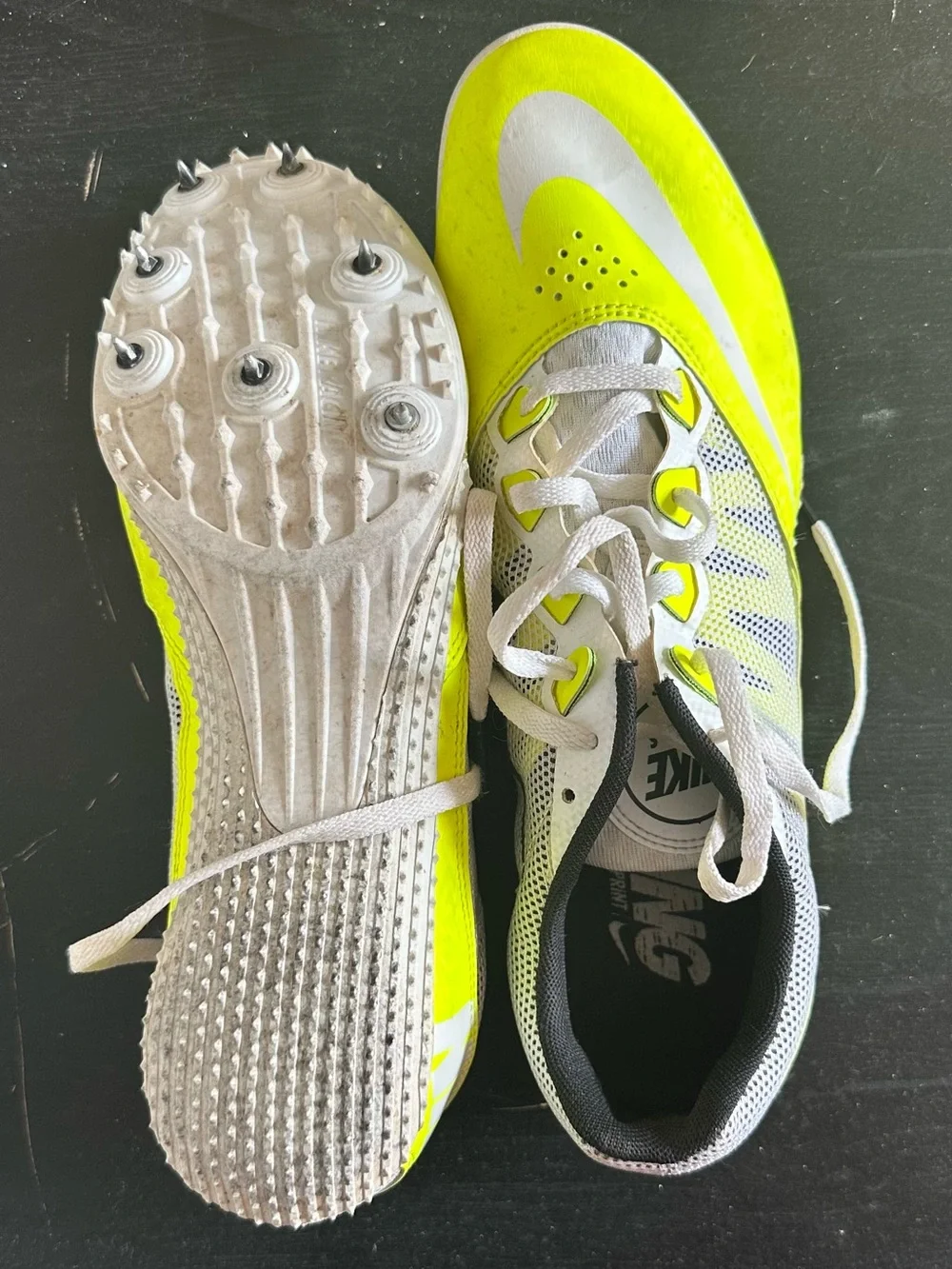 Nike - Neon yellow and white track spikes - Size 11